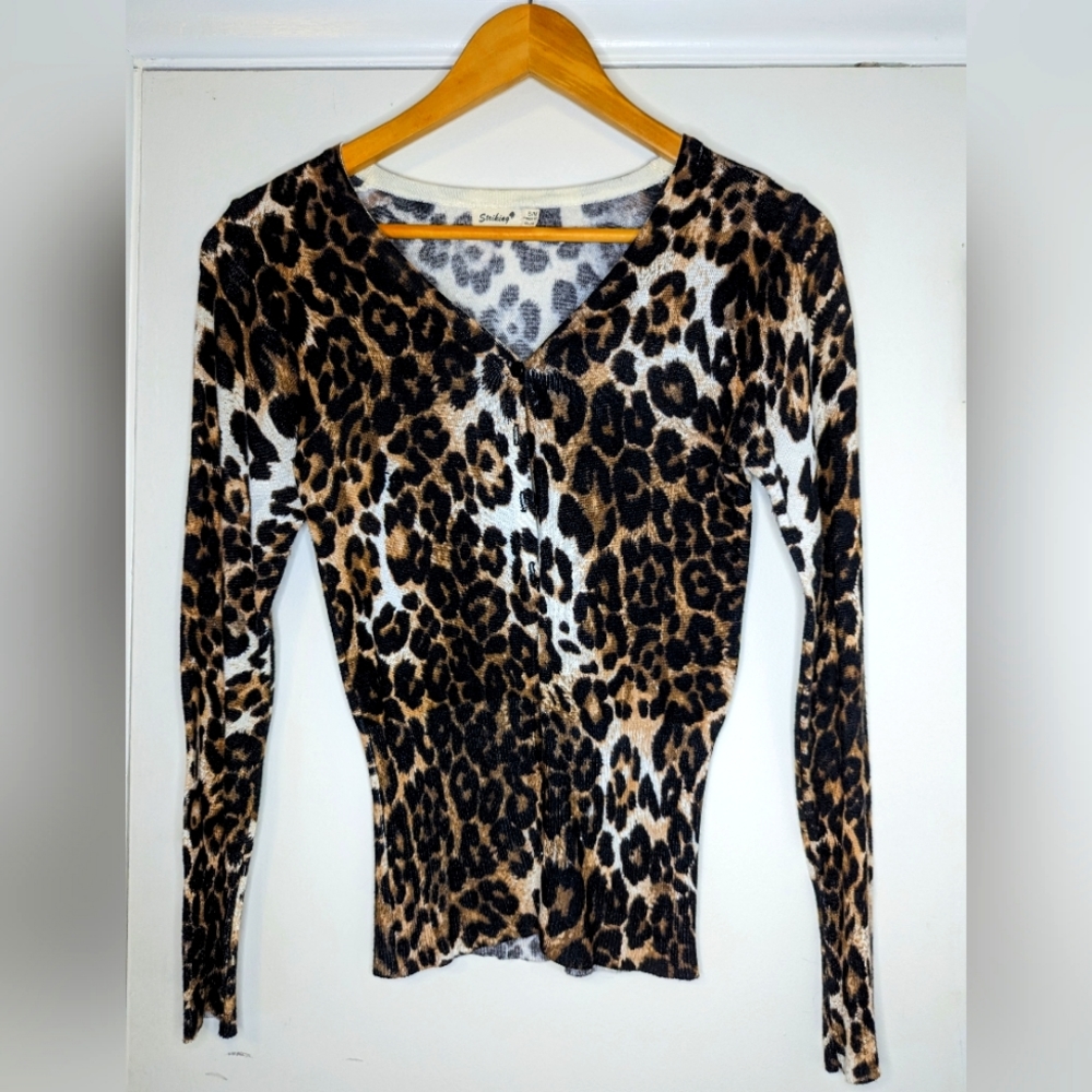 "Striking" - Cheetah Animal Print Cardigan XS